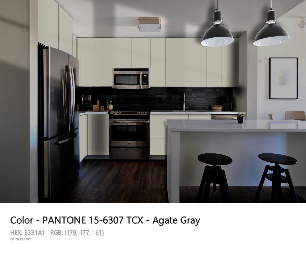 PANTONE 15-6307 TCX - Agate Gray CMS modular kitchen design