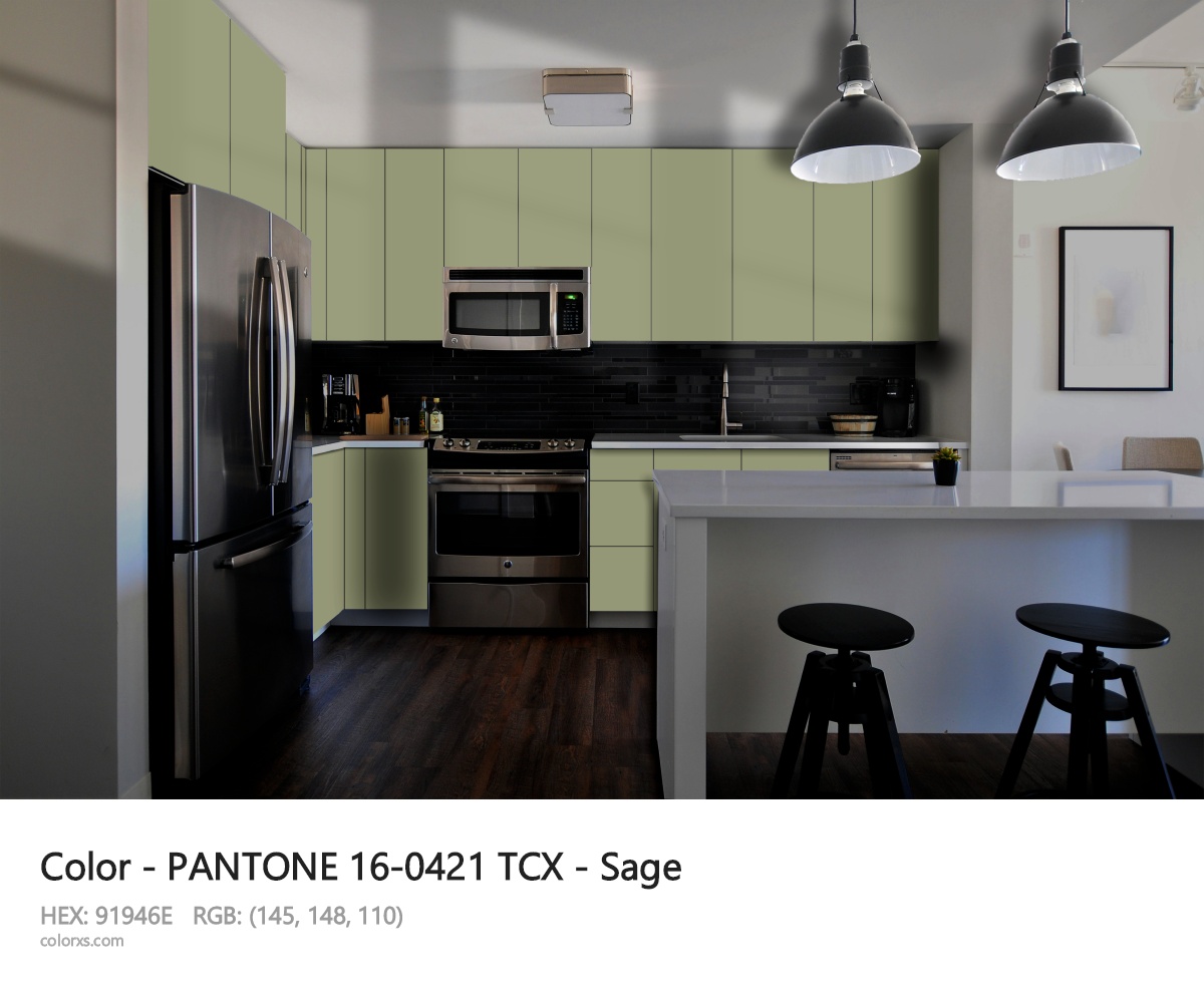 PANTONE 16-0421 TCX - Sage CMS modular kitchen design