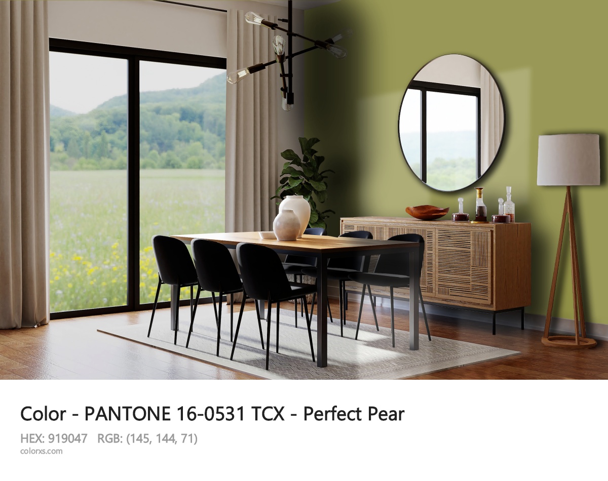 PANTONE 16-0531 TCX - Perfect Pear CMS dining room design