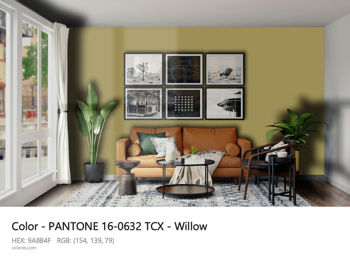 PANTONE 16-0632 TCX - Willow CMS modern minimalist living room interior