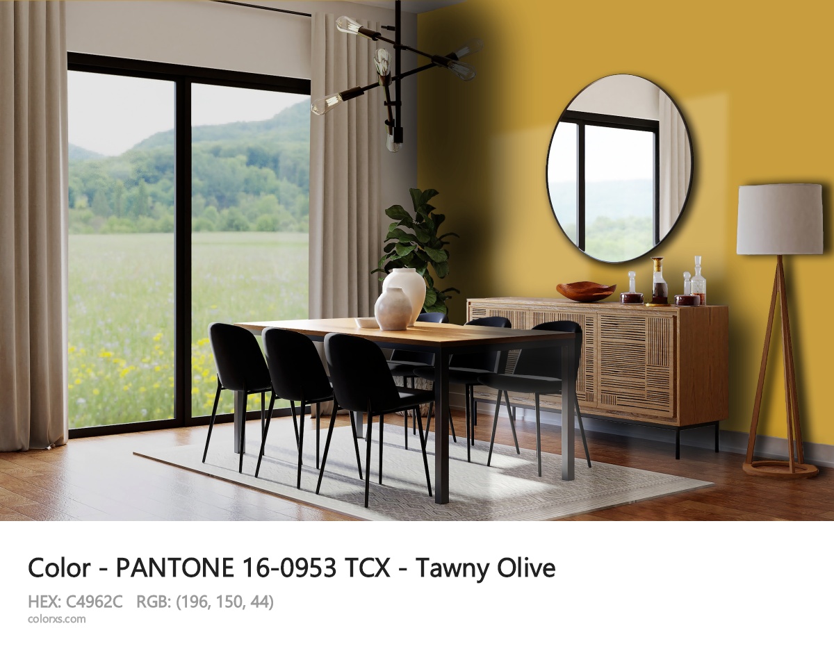 PANTONE 16-0953 TCX - Tawny Olive CMS dining room design