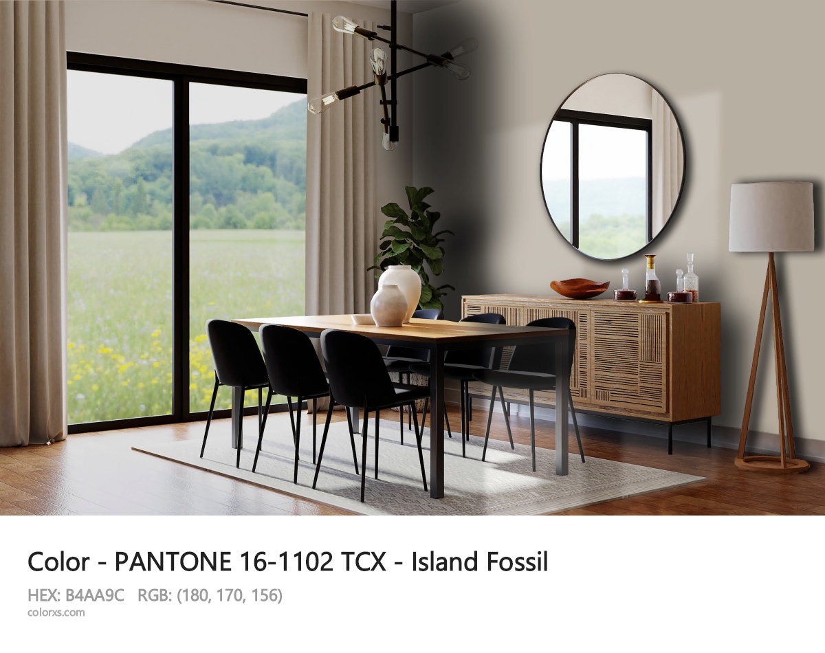 PANTONE 16-1102 TCX - Island Fossil CMS dining room design