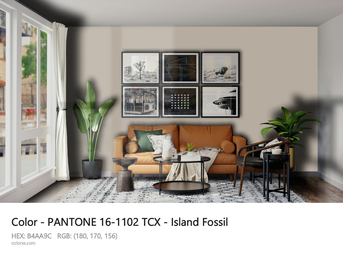 PANTONE 16-1102 TCX - Island Fossil CMS modern minimalist living room interior