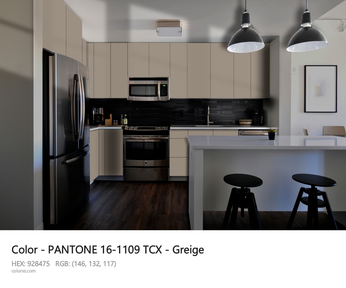 PANTONE 16-1109 TCX - Greige CMS modular kitchen design