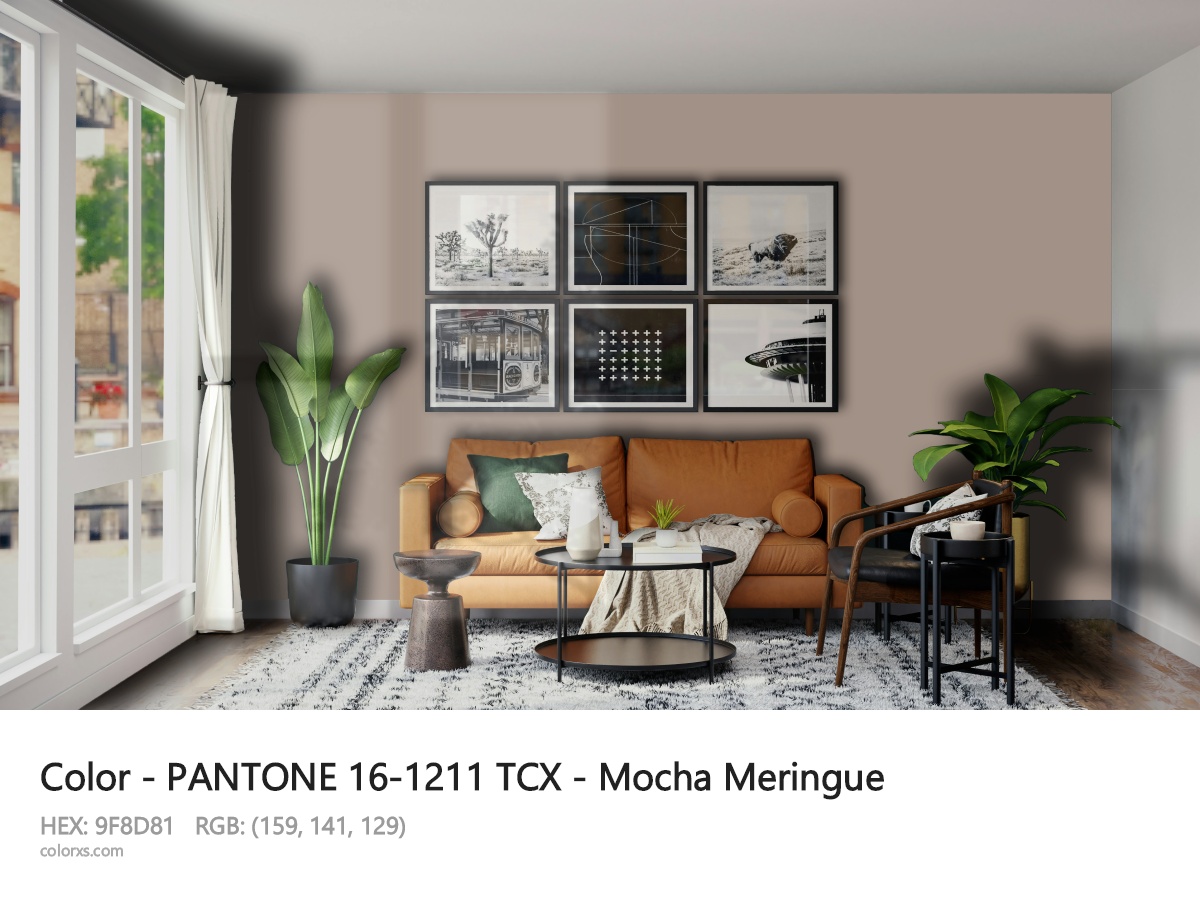 PANTONE 16-1211 TCX - Mocha Meringue CMS modern minimalist living room interior