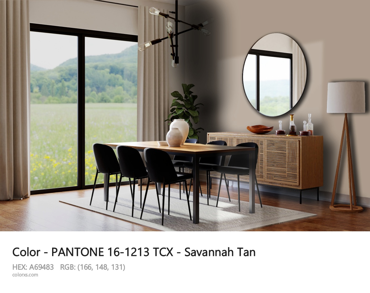 PANTONE 16-1213 TCX - Savannah Tan CMS dining room design