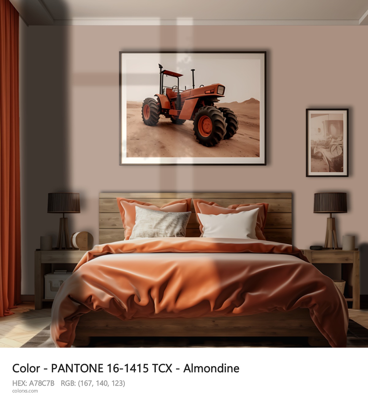 About PANTONE 16-1415 TCX - Almondine color - its meaning and example