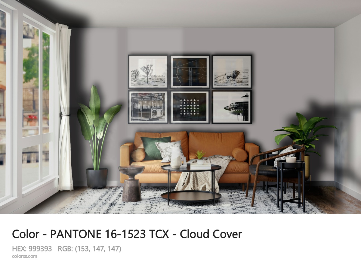 PANTONE 16-1523 TCX - Cloud Cover CMS modern minimalist living room interior