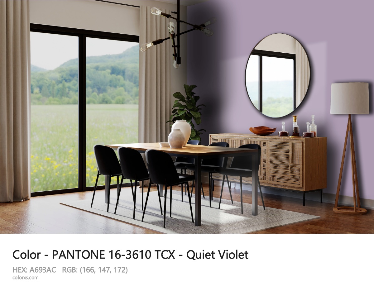 PANTONE 16-3610 TCX - Quiet Violet CMS dining room design