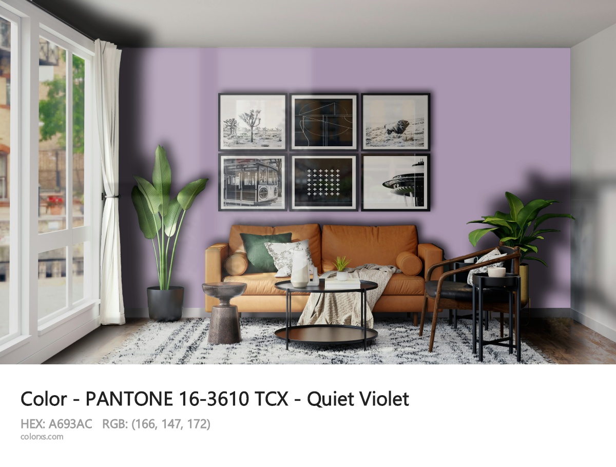 PANTONE 16-3610 TCX - Quiet Violet CMS modern minimalist living room interior