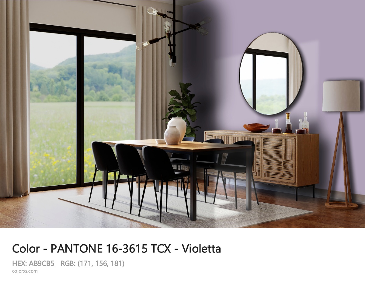 PANTONE 16-3615 TCX - Violetta CMS dining room design