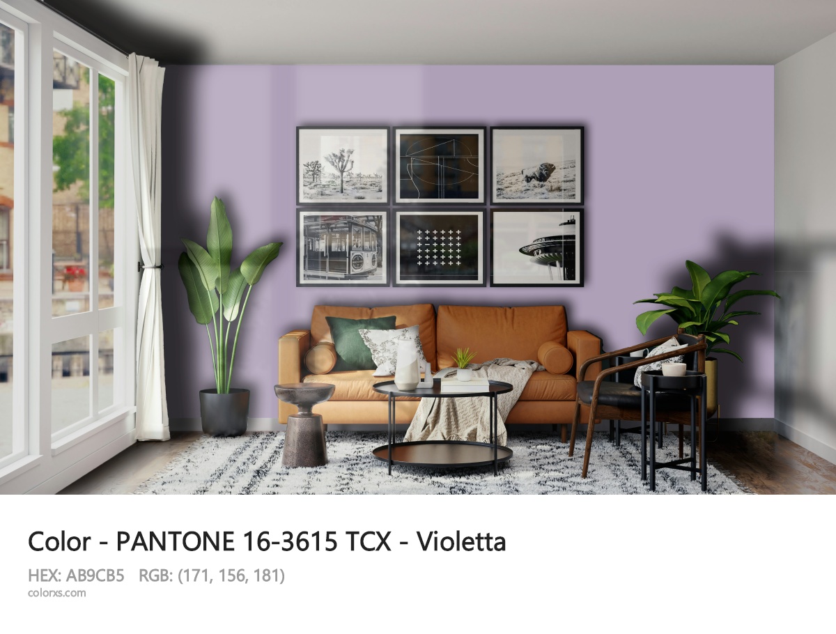 About PANTONE 16-3615 TCX - Violetta color - its meaning and example