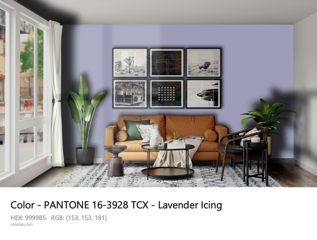 About PANTONE 16-3928 TCX - Lavender Icing color - its meaning and example