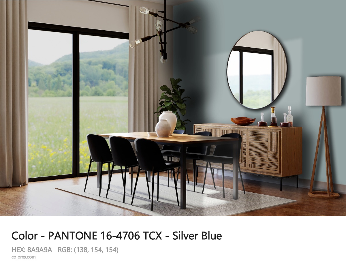 PANTONE 16-4706 TCX - Silver Blue CMS dining room design