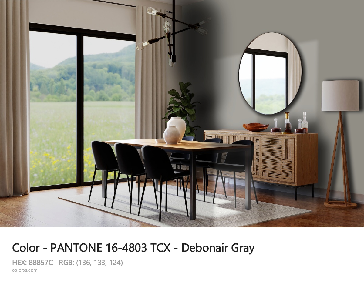 PANTONE 16-4803 TCX - Debonair Gray CMS dining room design