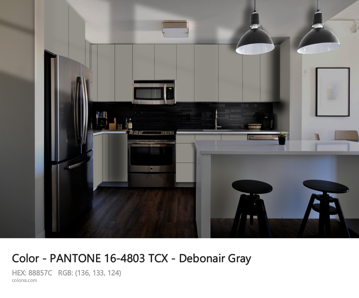 PANTONE 16-4803 TCX - Debonair Gray CMS modular kitchen design