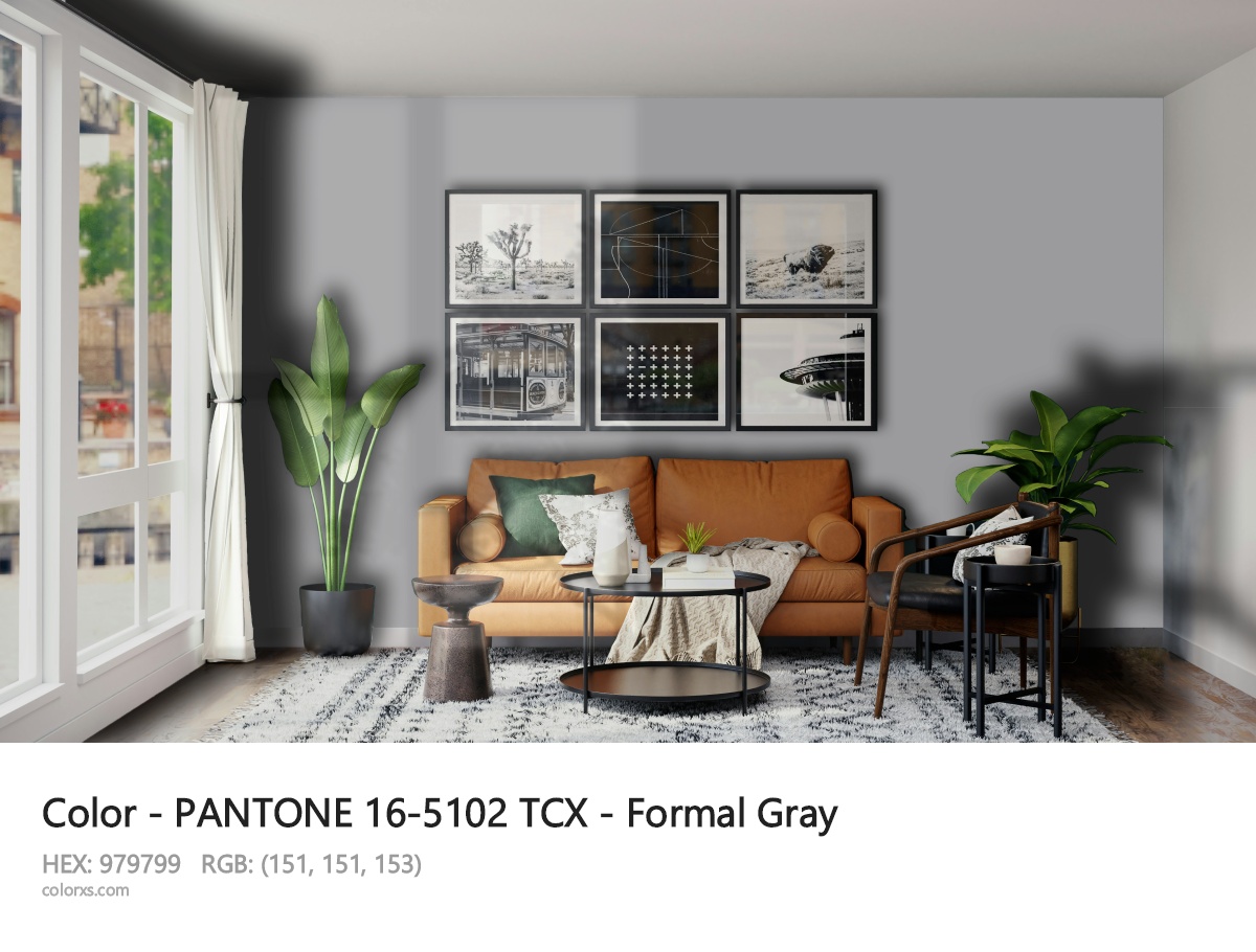 About PANTONE 16-5102 TCX - Formal Gray color - its meaning and example
