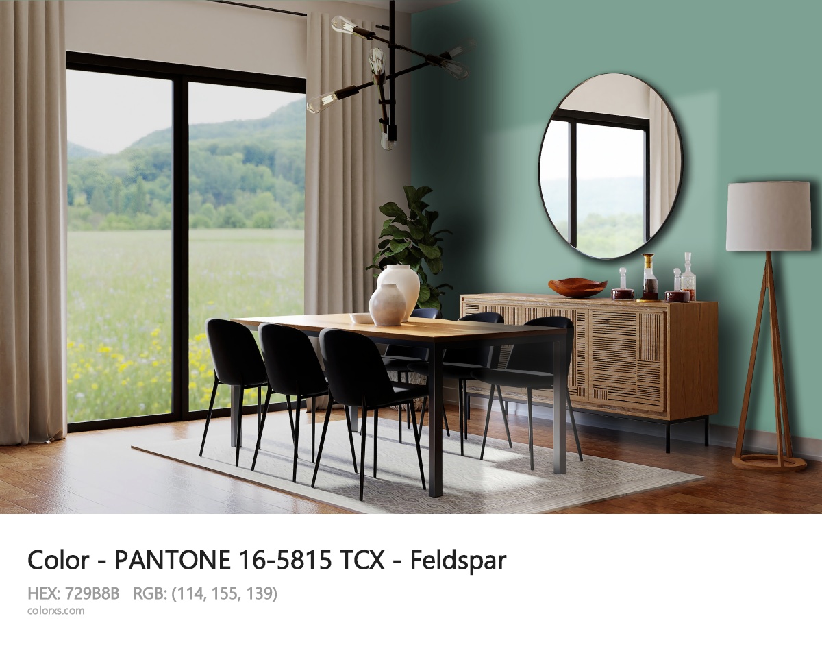 PANTONE 16-5815 TCX - Feldspar CMS dining room design