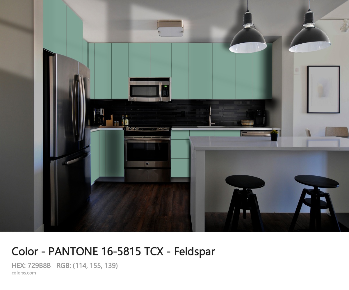 PANTONE 16-5815 TCX - Feldspar CMS modular kitchen design