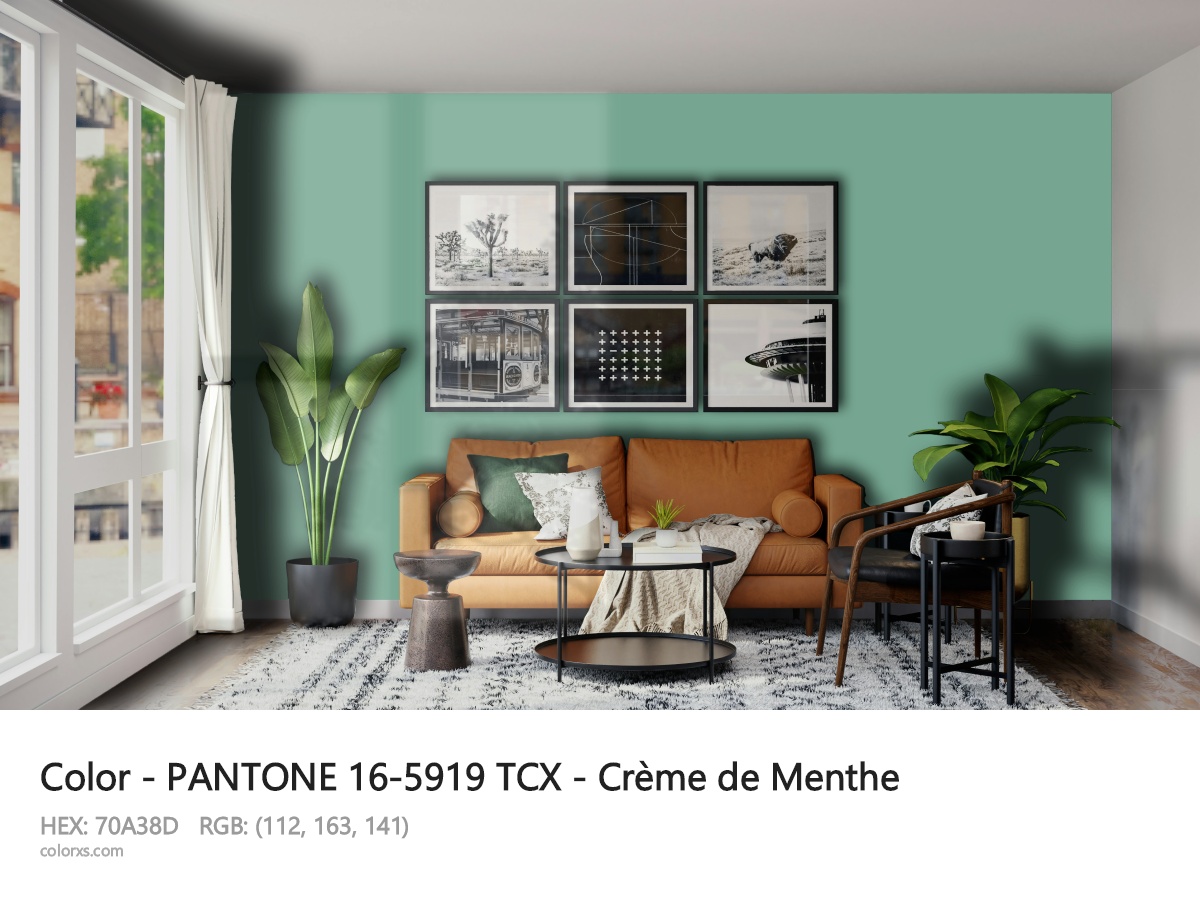 PANTONE 16-5919 TCX - Crème de Menthe CMS modern minimalist living room interior