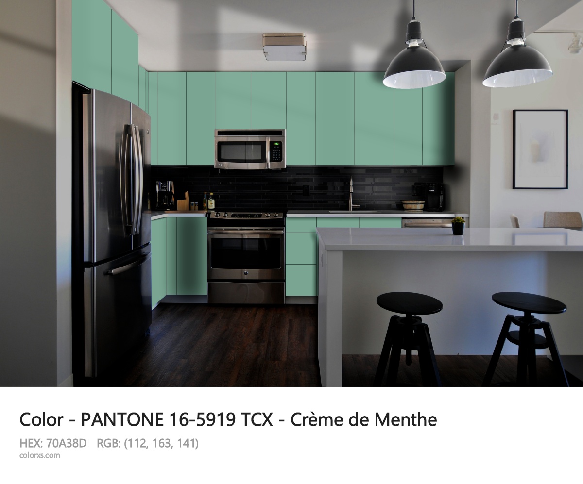PANTONE 16-5919 TCX - Crème de Menthe CMS modular kitchen design