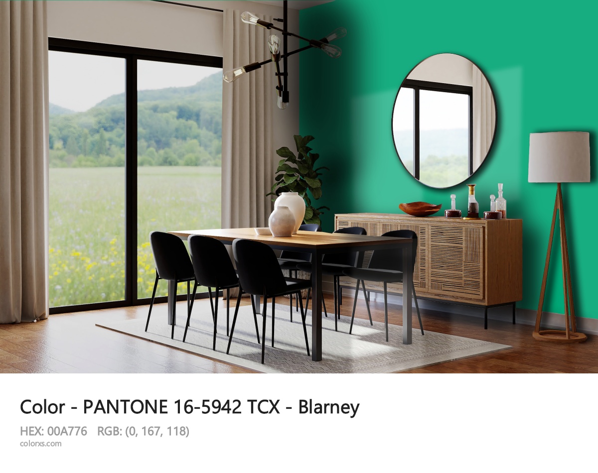 PANTONE 16-5942 TCX - Blarney CMS dining room design