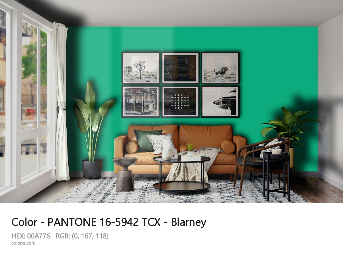 PANTONE 16-5942 TCX - Blarney CMS modern minimalist living room interior