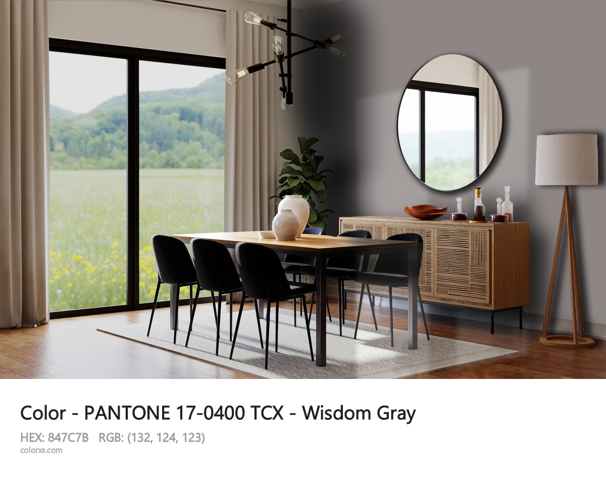 PANTONE 17-0400 TCX - Wisdom Gray CMS dining room design