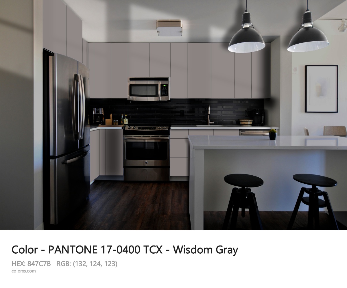 PANTONE 17-0400 TCX - Wisdom Gray CMS modular kitchen design