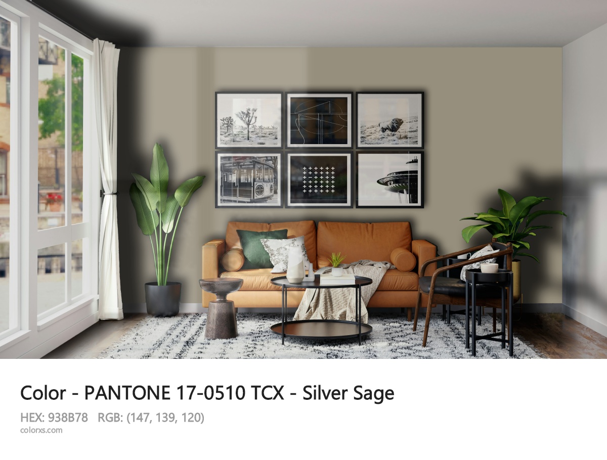 PANTONE 17-0510 TCX - Silver Sage CMS modern minimalist living room interior