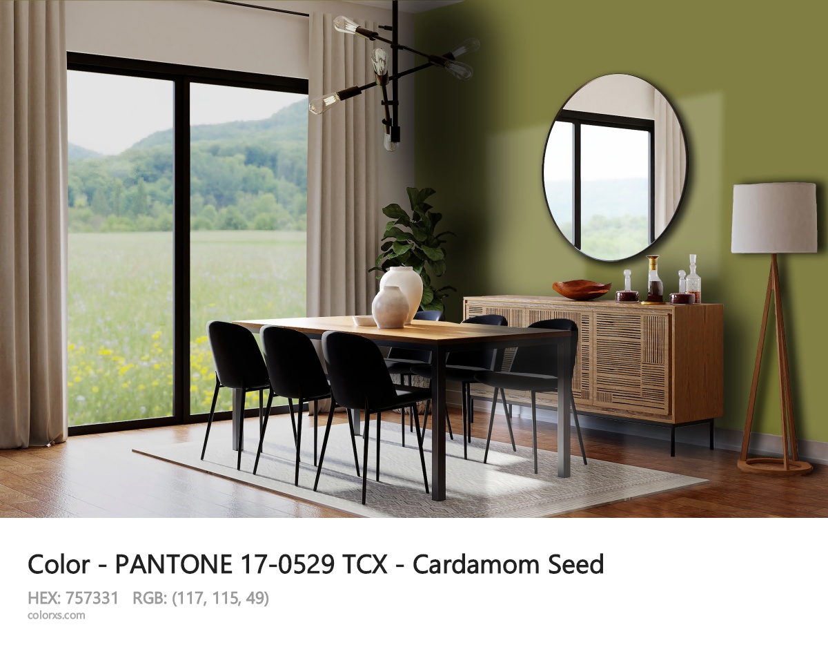 PANTONE 17-0529 TCX - Cardamom Seed CMS dining room design