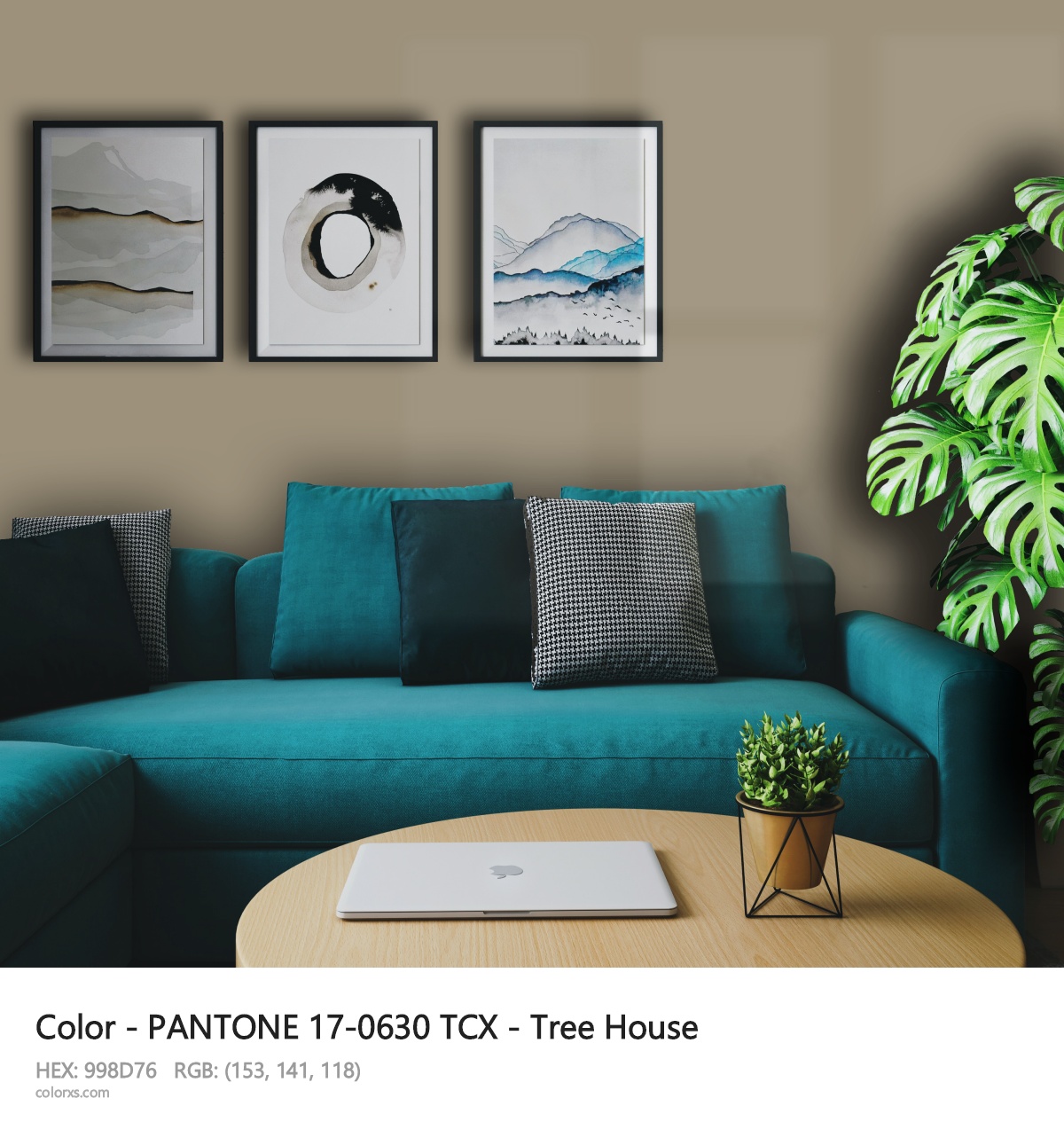 PANTONE 17-0630 TCX - Tree House CMS cozy coffee corner interior