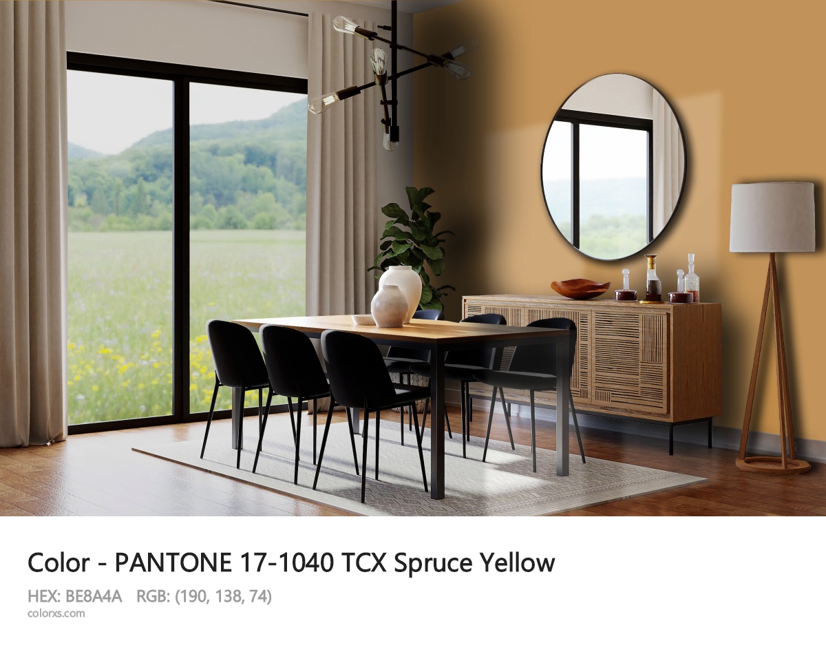 PANTONE 17-1040 TCX Spruce Yellow CMS dining room design