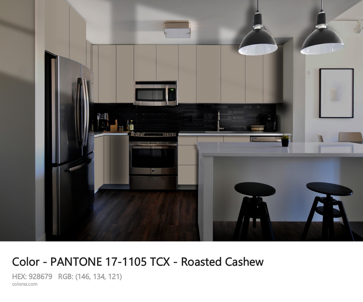 PANTONE 17-1105 TCX - Roasted Cashew CMS modular kitchen design