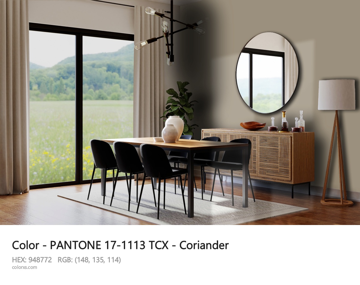 PANTONE 17-1113 TCX - Coriander CMS dining room design