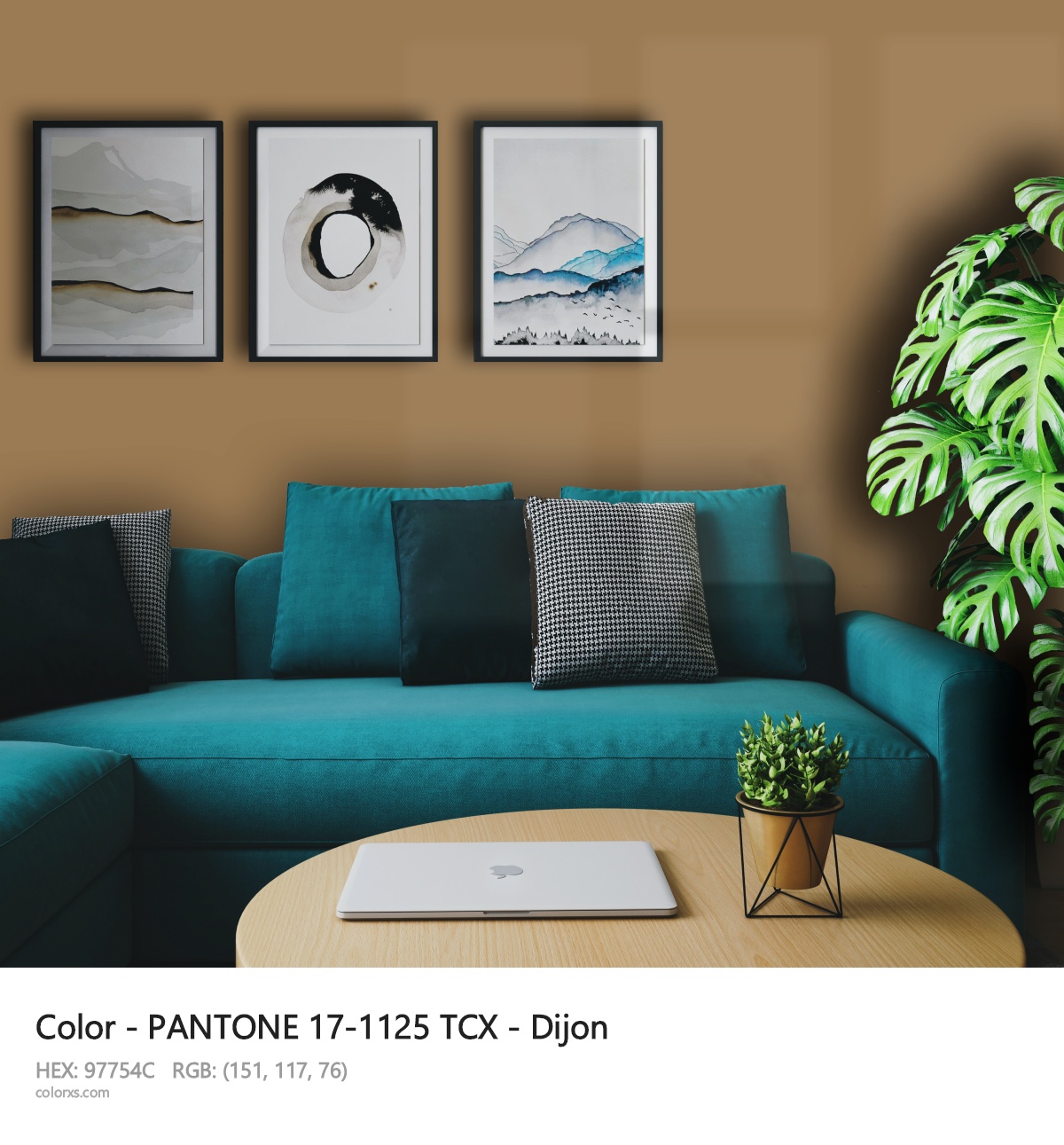 PANTONE 17-1125 TCX - Dijon CMS cozy coffee corner interior