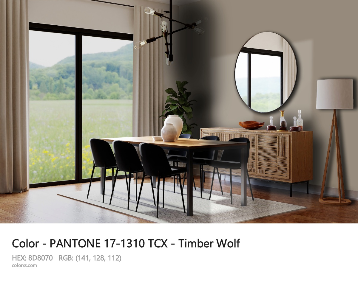PANTONE 17-1310 TCX - Timber Wolf CMS dining room design