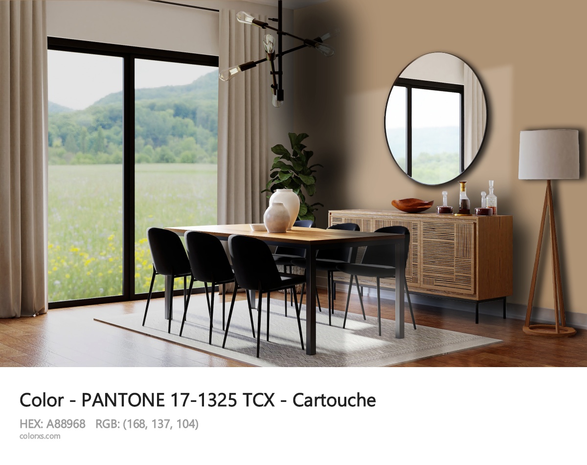PANTONE 17-1325 TCX - Cartouche CMS dining room design