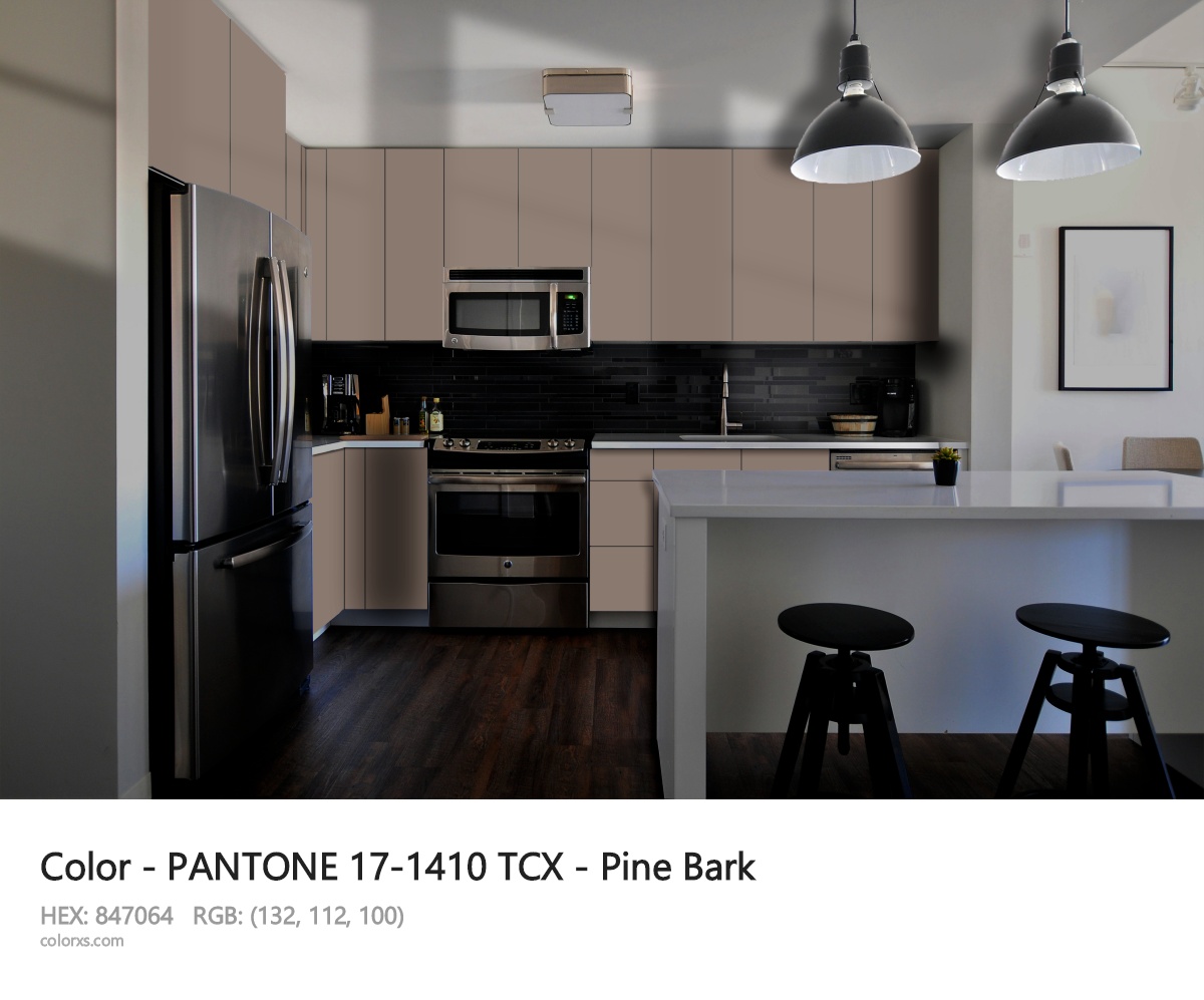 PANTONE 17-1410 TCX - Pine Bark CMS modular kitchen design