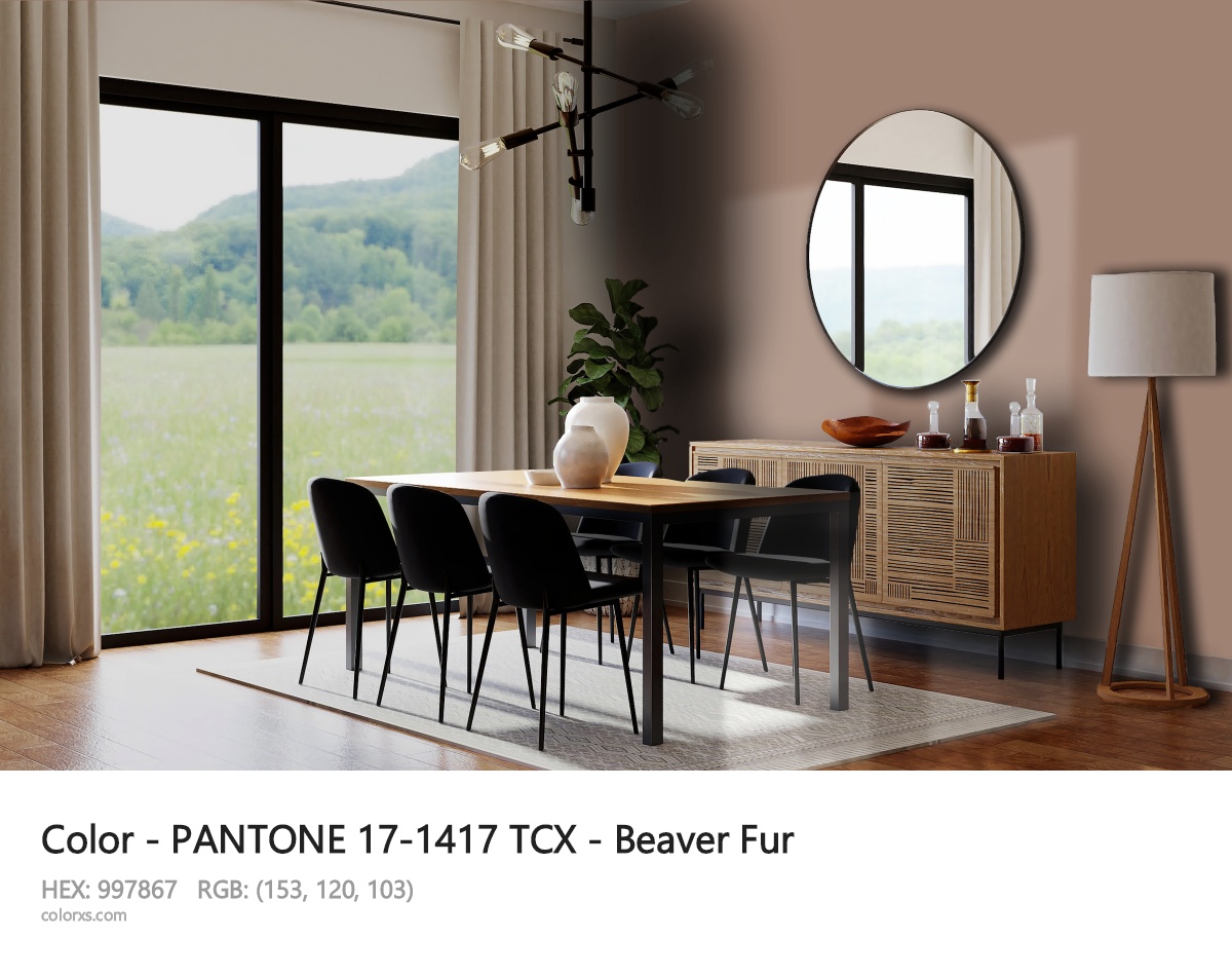 PANTONE 17-1417 TCX - Beaver Fur CMS dining room design