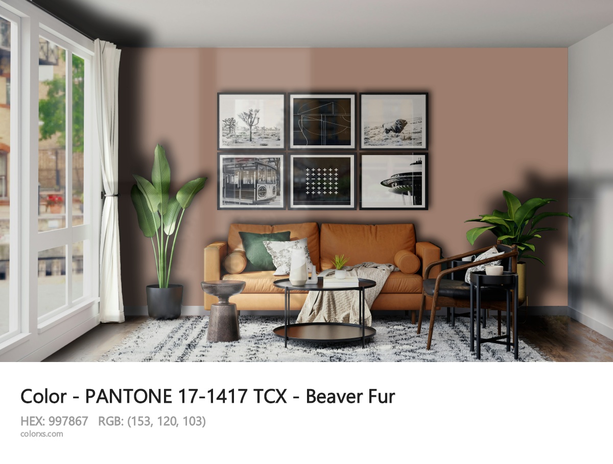 PANTONE 17-1417 TCX - Beaver Fur CMS modern minimalist living room interior