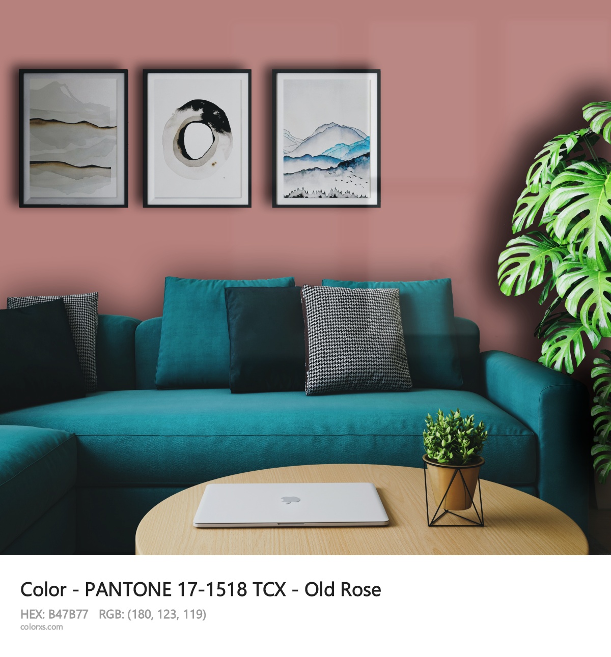 About PANTONE 17-1518 TCX - Old Rose color - its meaning and example