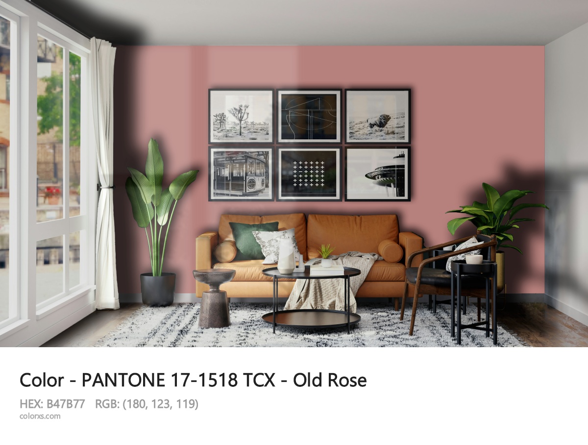 PANTONE 17-1518 TCX - Old Rose CMS modern minimalist living room interior