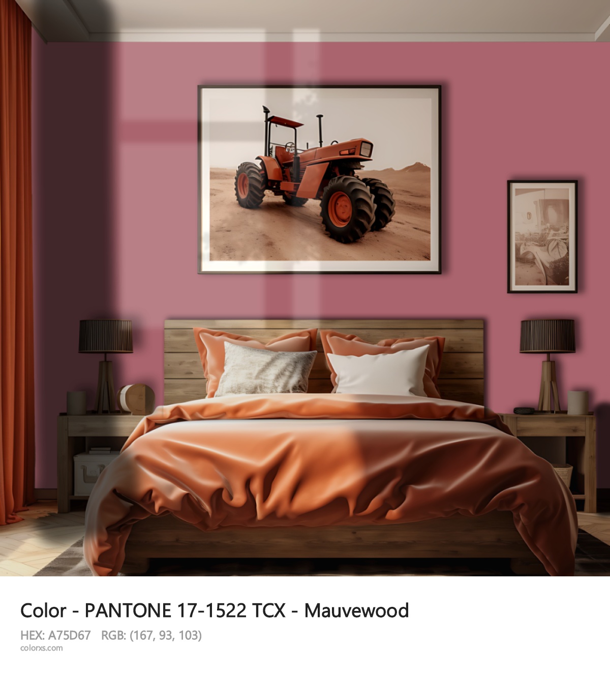 About PANTONE 17-1522 TCX - Mauvewood color - its meaning and example