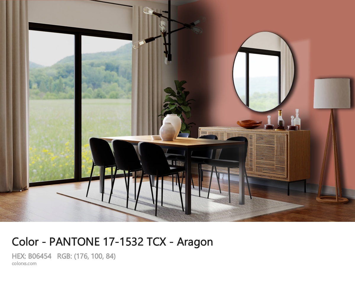 PANTONE 17-1532 TCX - Aragon CMS dining room design