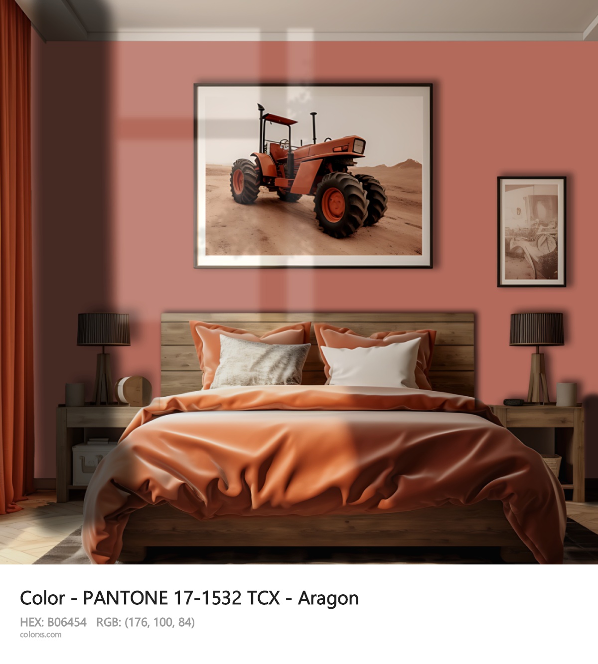 PANTONE 17-1532 TCX - Aragon CMS vintage style bedroom interior