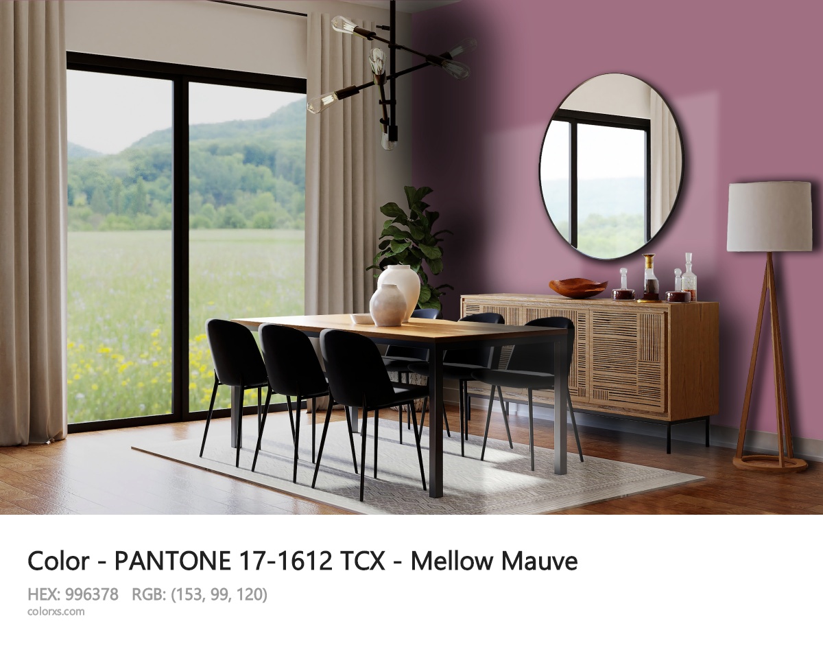 PANTONE 17-1612 TCX - Mellow Mauve CMS dining room design