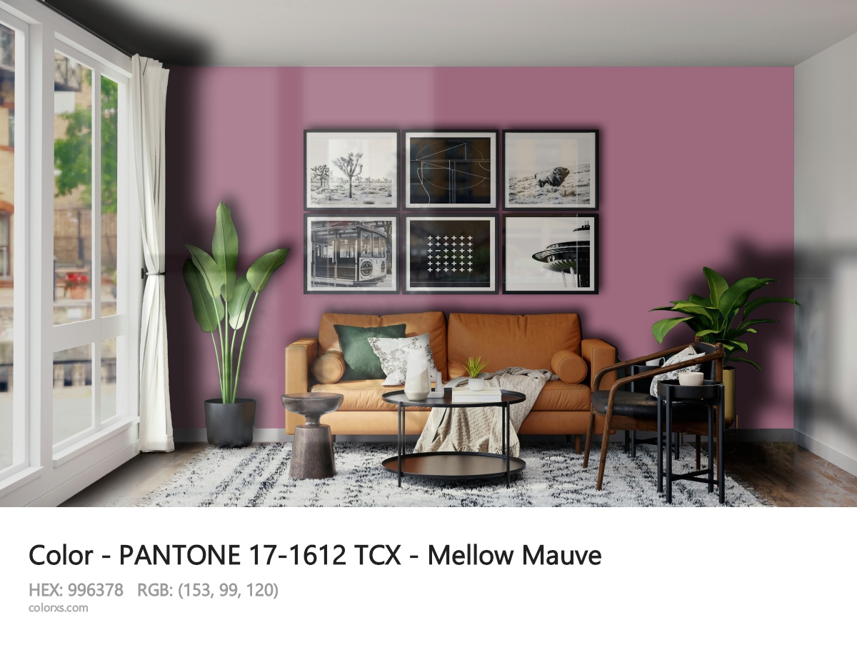 PANTONE 17-1612 TCX - Mellow Mauve CMS modern minimalist living room interior