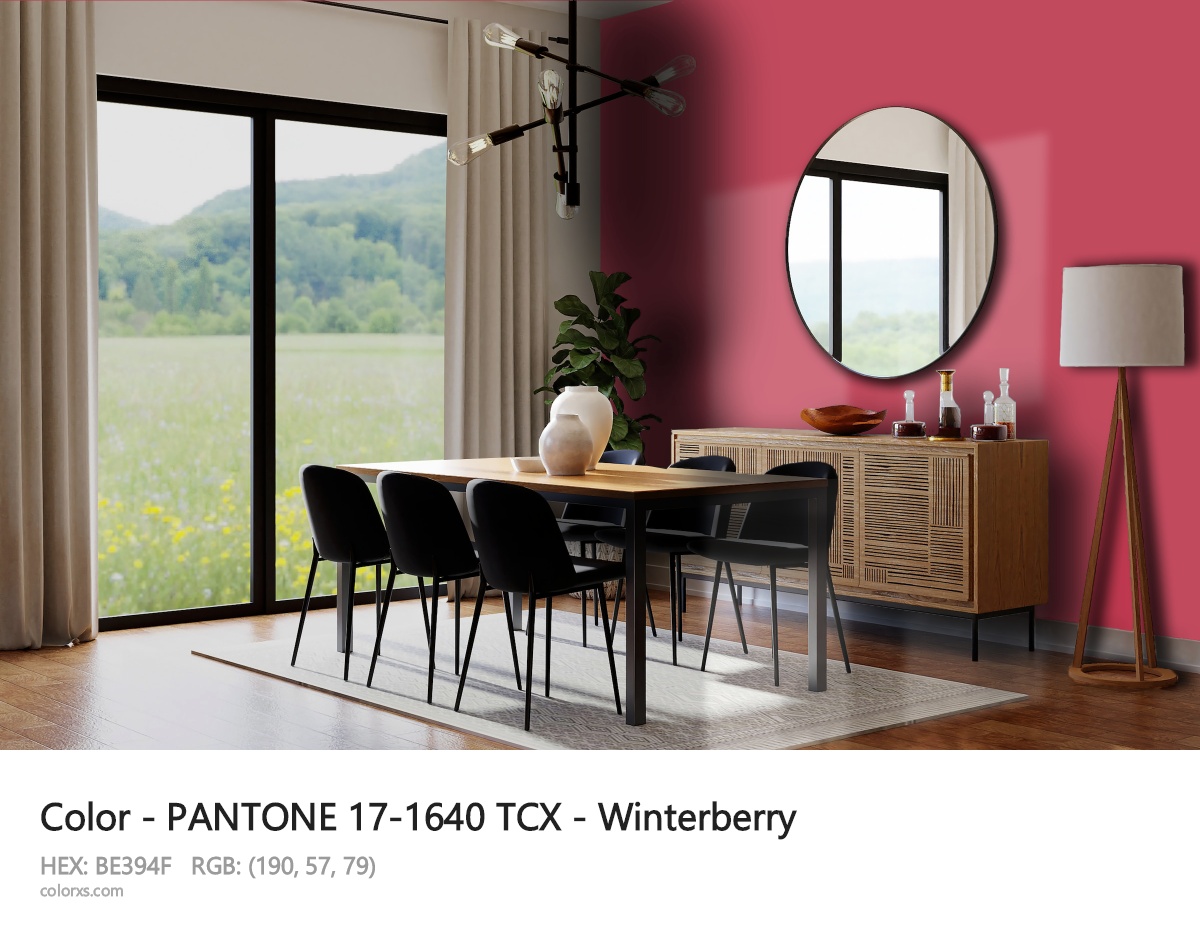PANTONE 17-1640 TCX - Winterberry CMS dining room design
