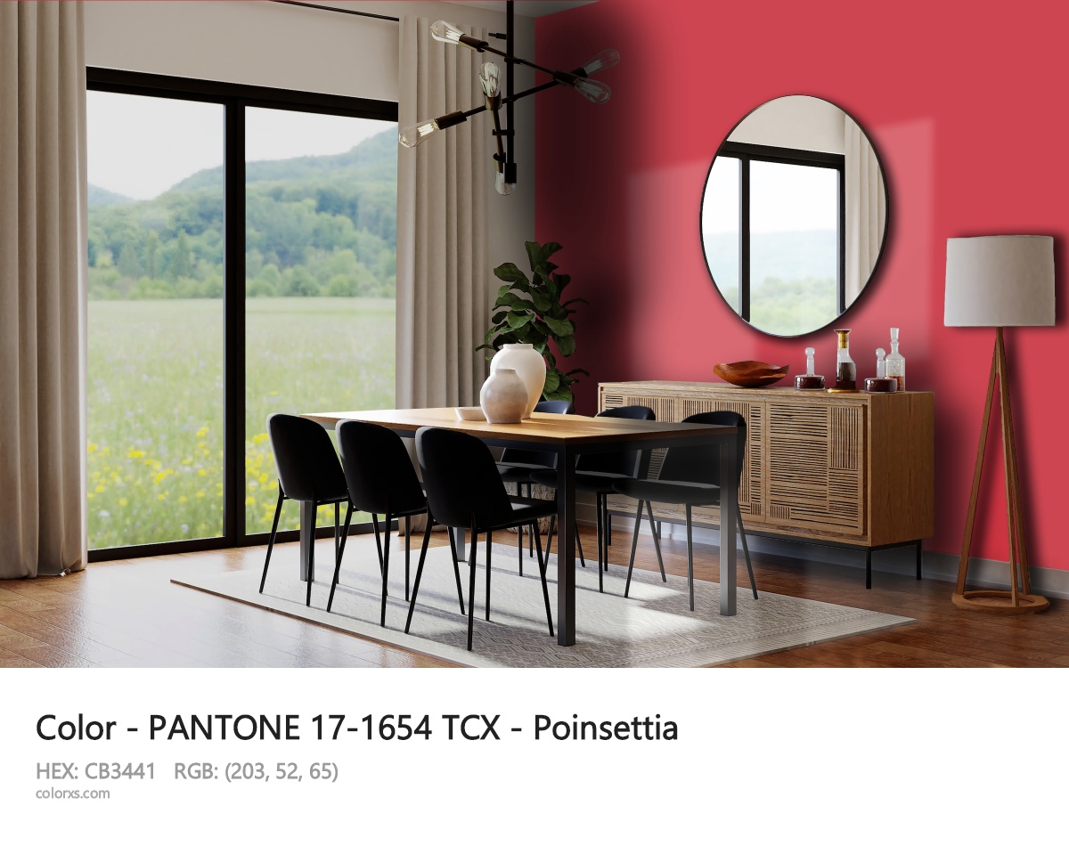 PANTONE 17-1654 TCX - Poinsettia CMS dining room design